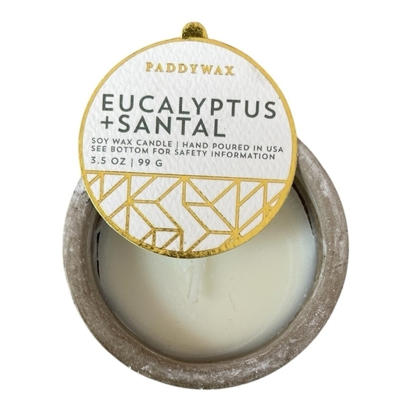 Lot of 3 PADDYWAX Eucalyptus Santal Soy Candle Concrete Base Scented Candle NWT - Picture 5 of 7